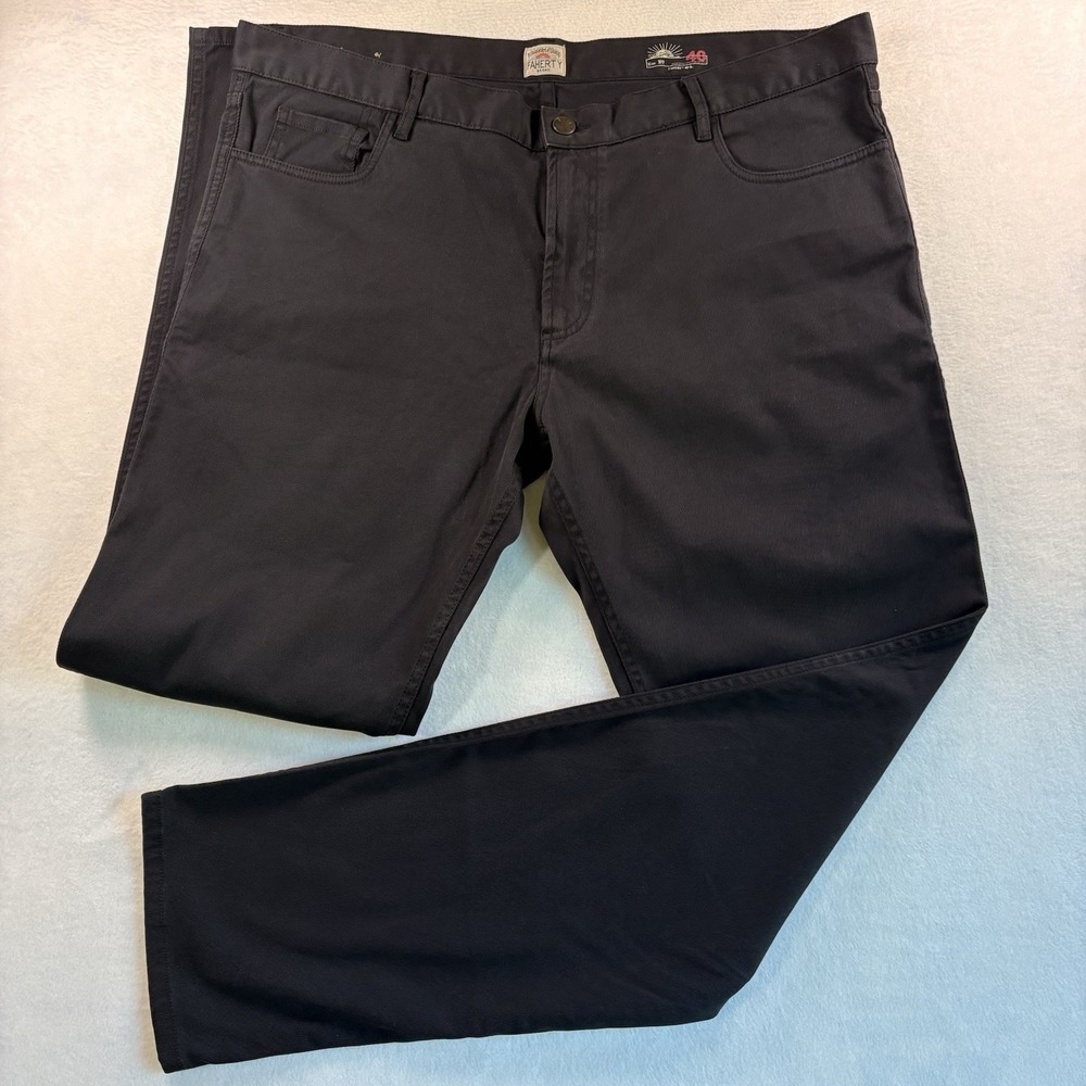 Faherty Comfort Twill 5 Pocket Pants Black Graphite Color 40x32 Straight Stretch